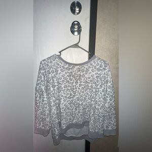 grey cheeta print sweatshirt
